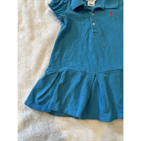 Ralph Lauren White Label 12 Months Blue Ruffle Dress Baby - Picture 5 of 8